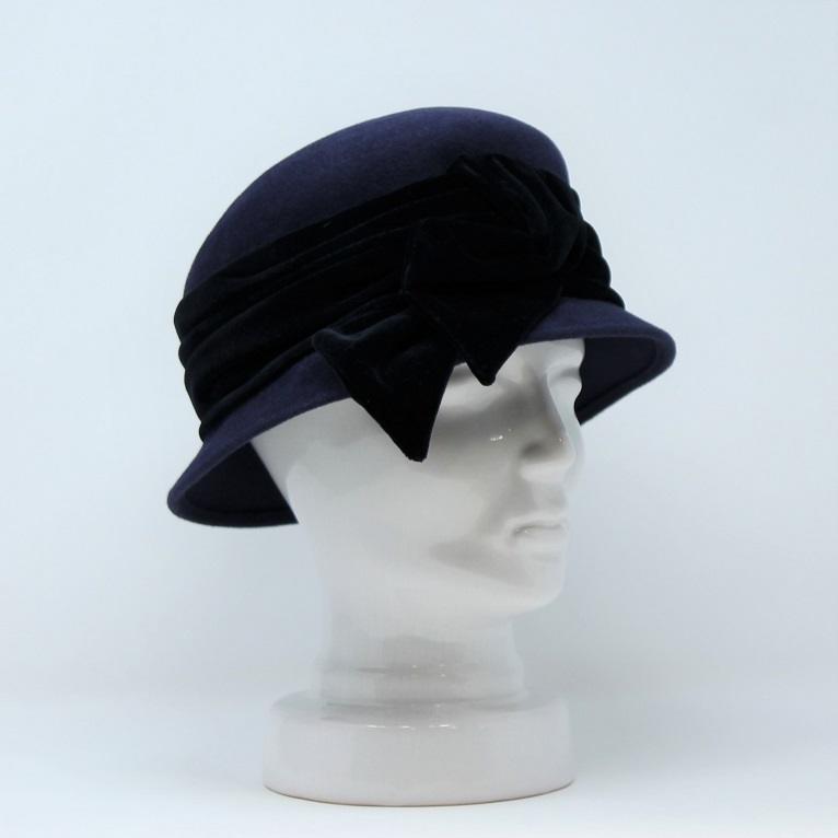 La Mouche, Hut aus Haarfilz mit Samtgarnitur