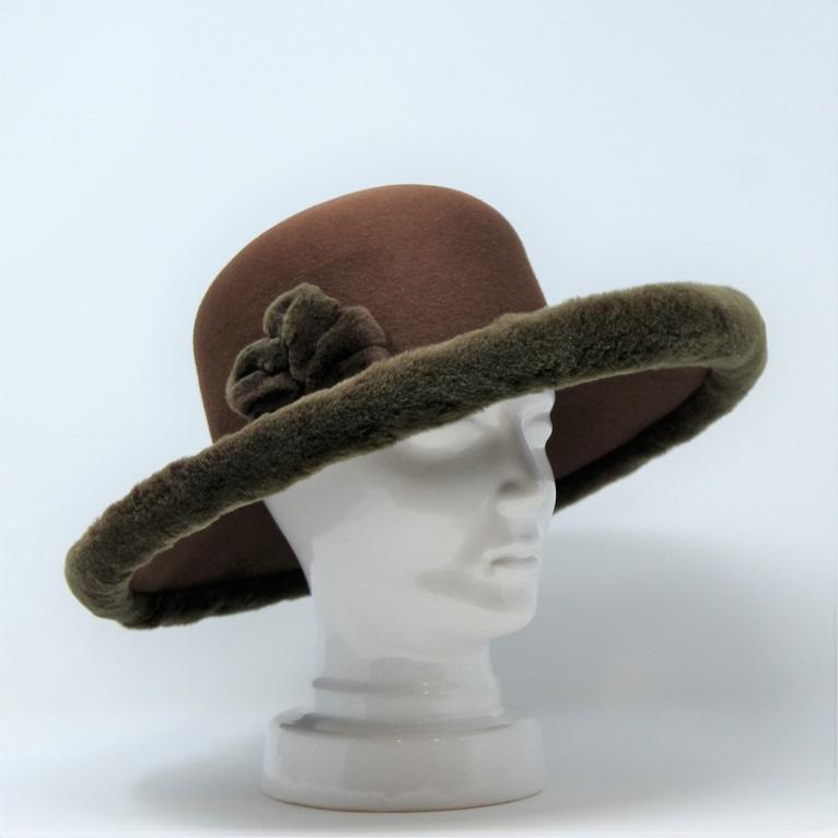 La Mouche, Hut aus Haarfilz mit Echtpelzbesatz