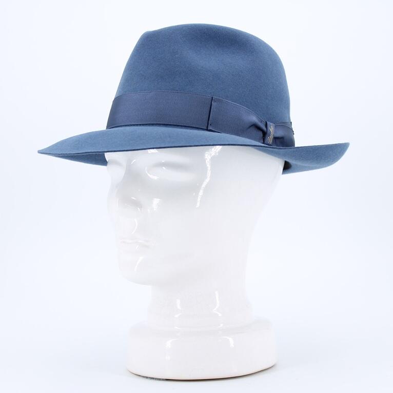 Borsalino, Fedora (rollbar) mit Ripsband (Modell 50 grammi)